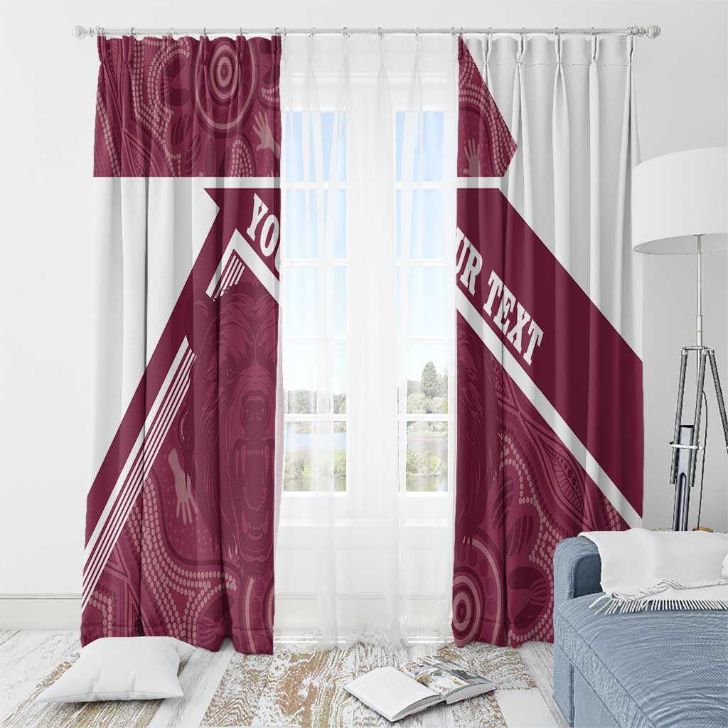Burleigh Rugby Custom Window Curtain Go Bears Maroon Aboriginal Art - Aussie Hoodie