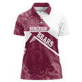 Burleigh Rugby Custom Women Polo Shirt Go Bears Maroon Aboriginal Art - Aussie Hoodie