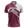 Burleigh Rugby Custom Zipper Polo Shirt Go Bears Maroon Aboriginal Art - Aussie Hoodie