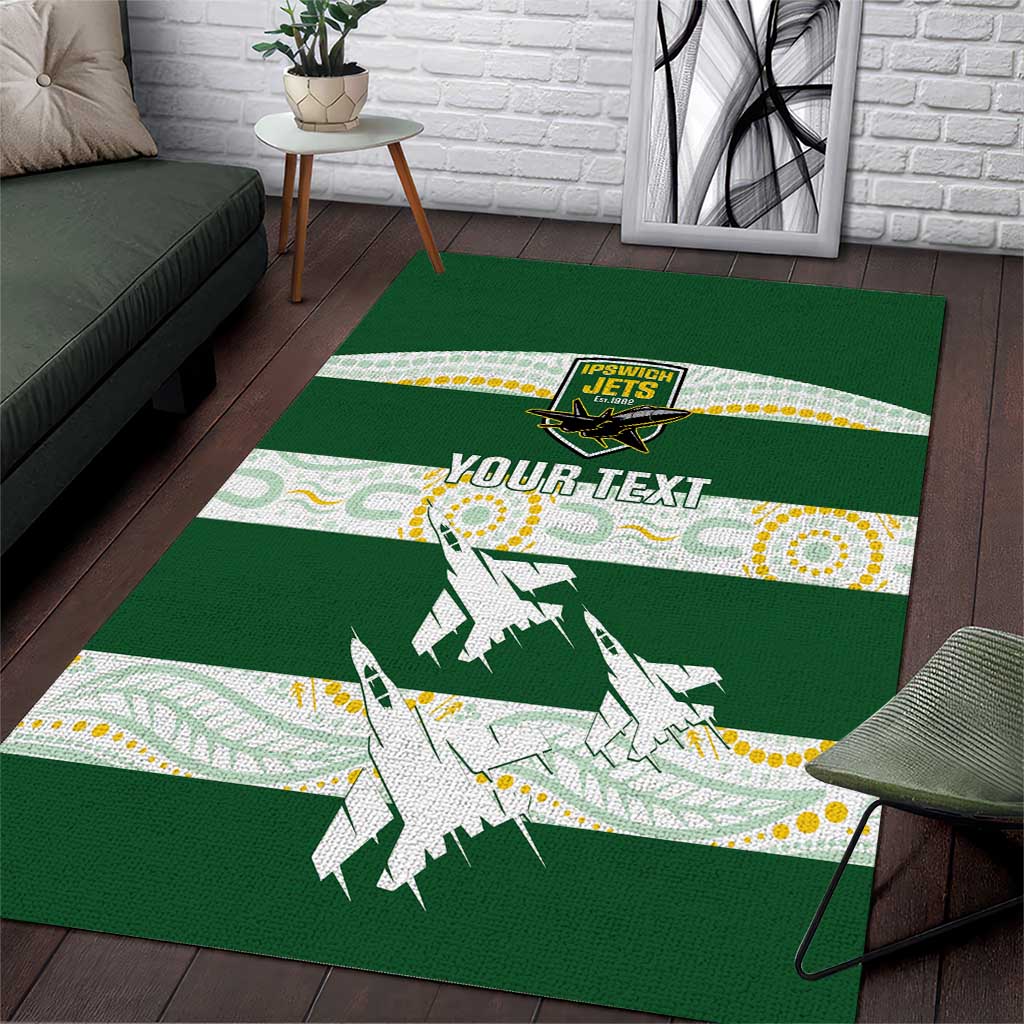 Ipswich Rugby Custom Area Rug Go Jets Aboriginal Art - Aussie Hoodie