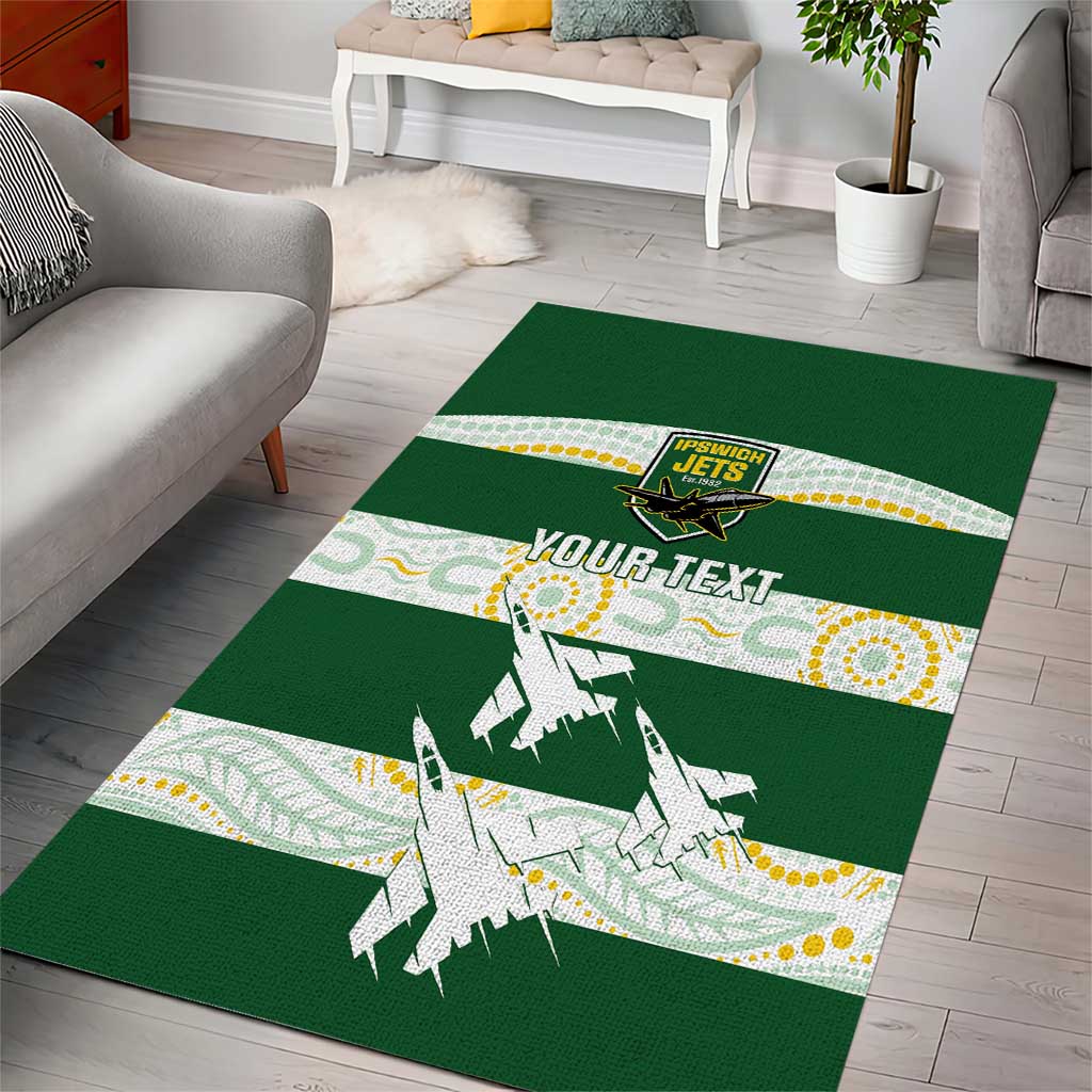 Ipswich Rugby Custom Area Rug Go Jets Aboriginal Art - Aussie Hoodie