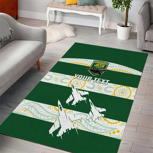 Ipswich Rugby Custom Area Rug Go Jets Aboriginal Art - Aussie Hoodie