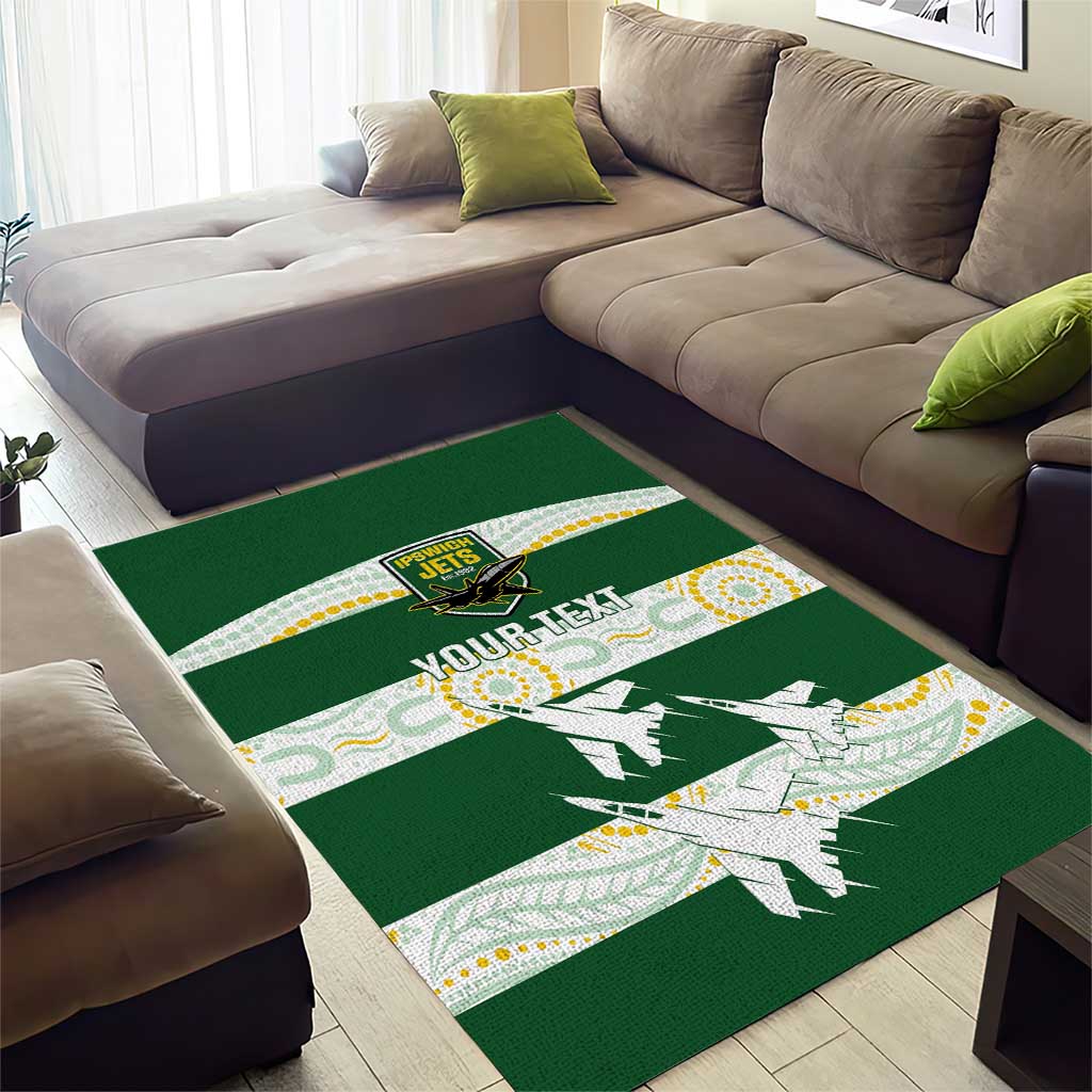 Ipswich Rugby Custom Area Rug Go Jets Aboriginal Art - Aussie Hoodie