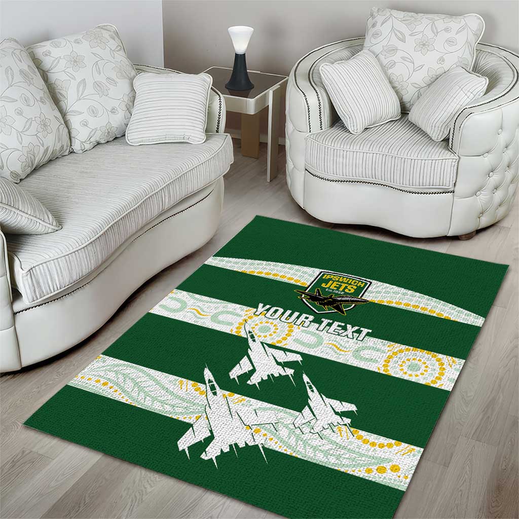Ipswich Rugby Custom Area Rug Go Jets Aboriginal Art - Aussie Hoodie
