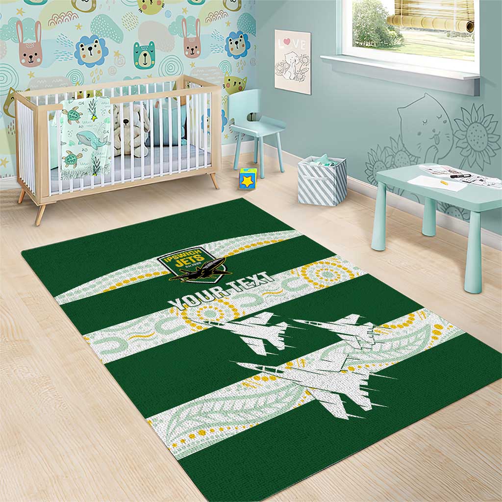 Ipswich Rugby Custom Area Rug Go Jets Aboriginal Art - Aussie Hoodie