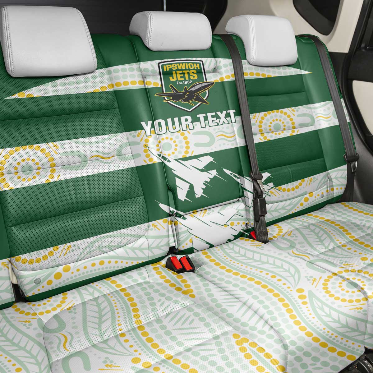 Ipswich Rugby Custom Back Car Seat Cover Go Jets Aboriginal Art - Aussie Hoodie