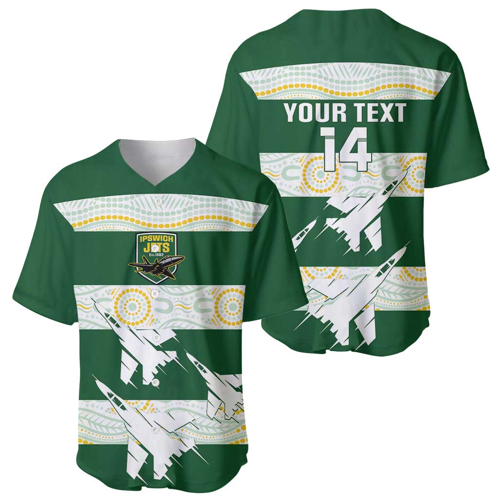 Ipswich Rugby Custom Baseball Jersey Go Jets Aboriginal Art - Aussie Hoodie