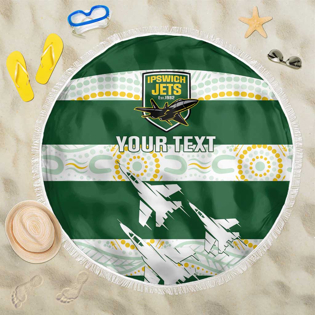 Ipswich Rugby Custom Beach Blanket Go Jets Aboriginal Art - Aussie Hoodie