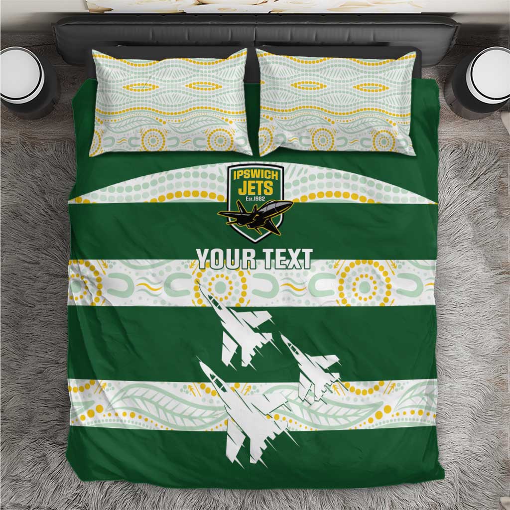 Ipswich Rugby Custom Bedding Set Go Jets Aboriginal Art - Aussie Hoodie