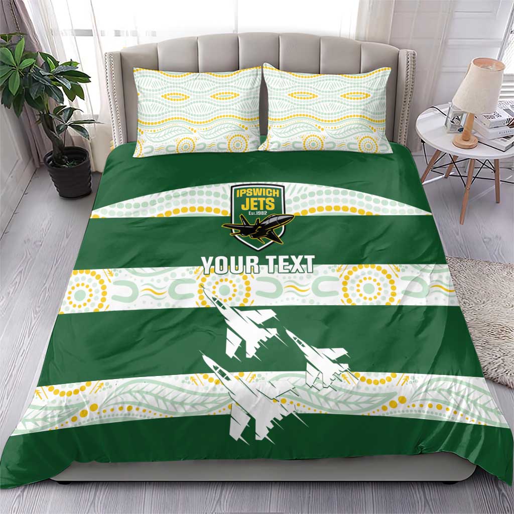 Ipswich Rugby Custom Bedding Set Go Jets Aboriginal Art - Aussie Hoodie