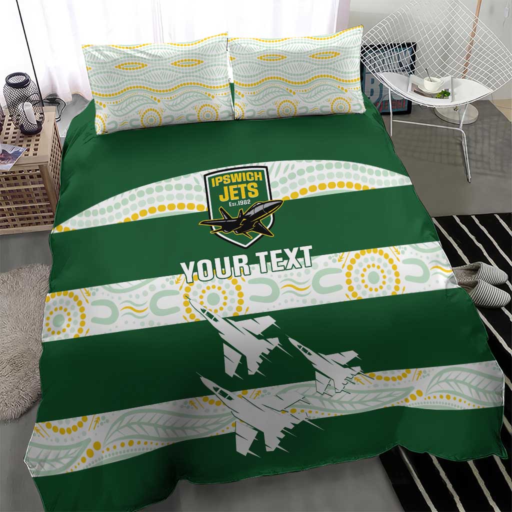 Ipswich Rugby Custom Bedding Set Go Jets Aboriginal Art - Aussie Hoodie