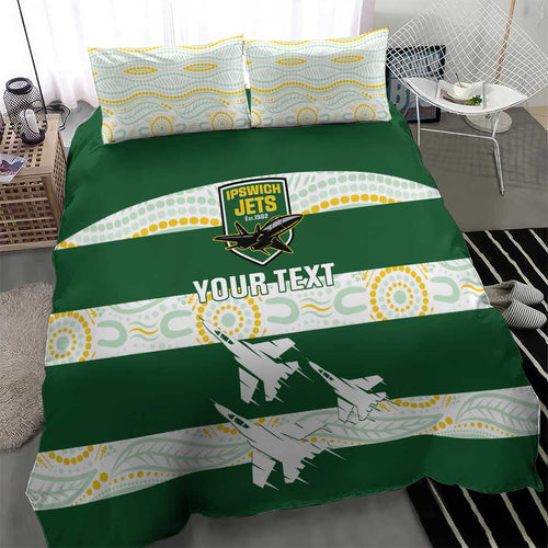 Ipswich Rugby Custom Bedding Set Go Jets Aboriginal Art - Aussie Hoodie