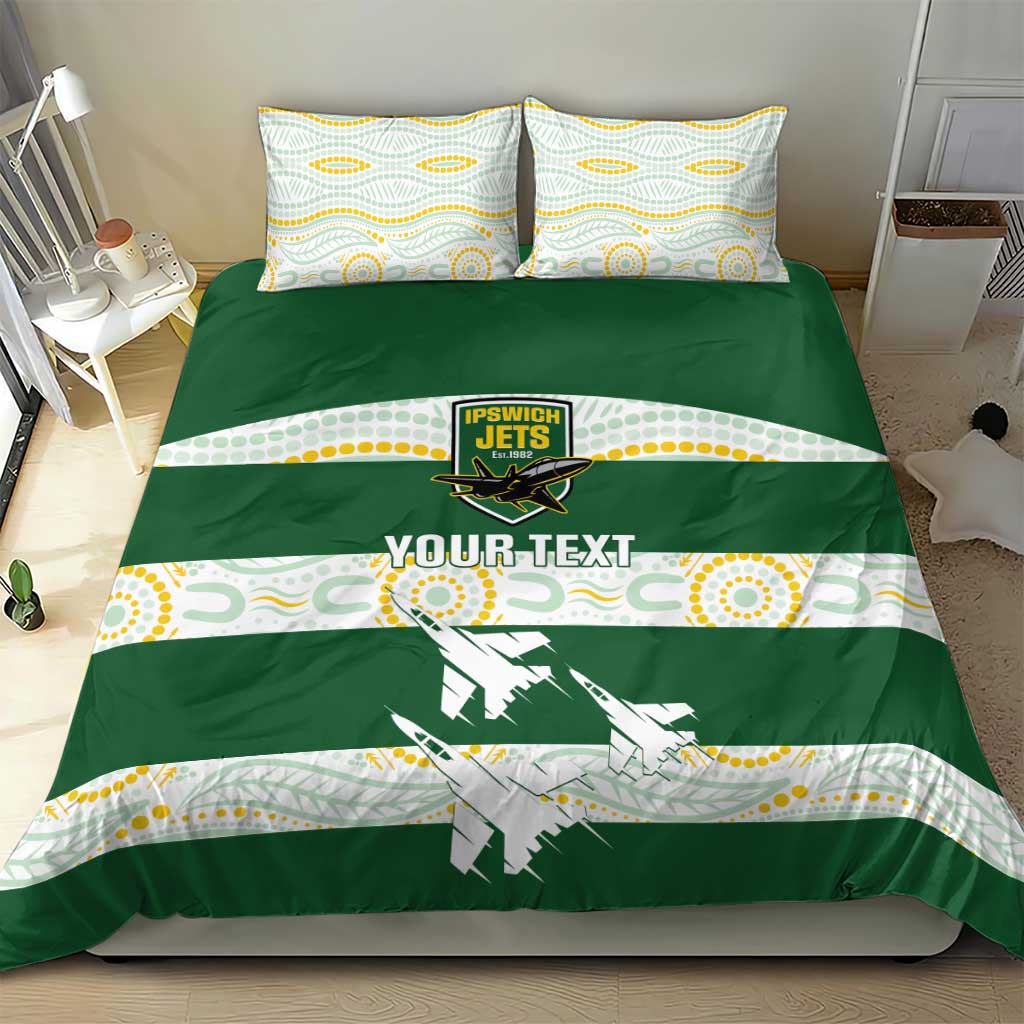 Ipswich Rugby Custom Bedding Set Go Jets Aboriginal Art - Aussie Hoodie