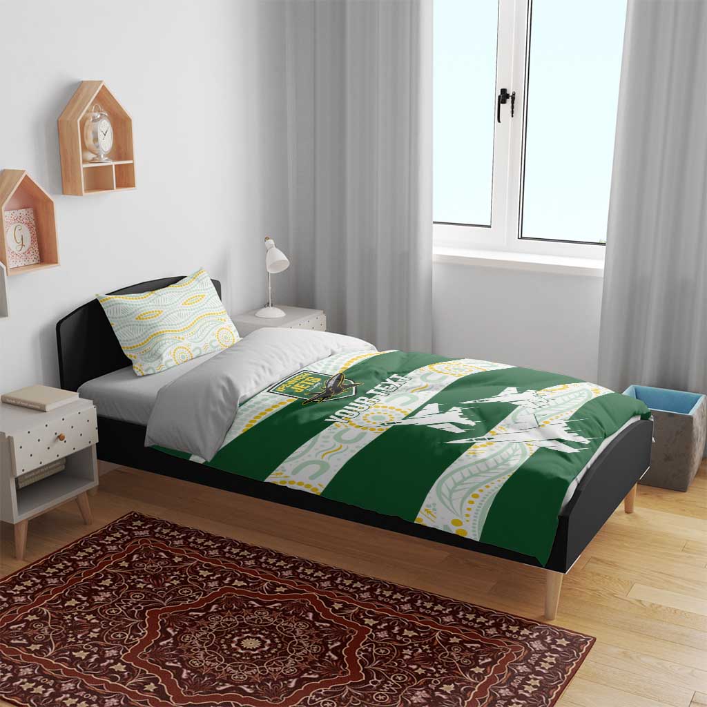 Ipswich Rugby Custom Bedding Set Go Jets Aboriginal Art - Aussie Hoodie