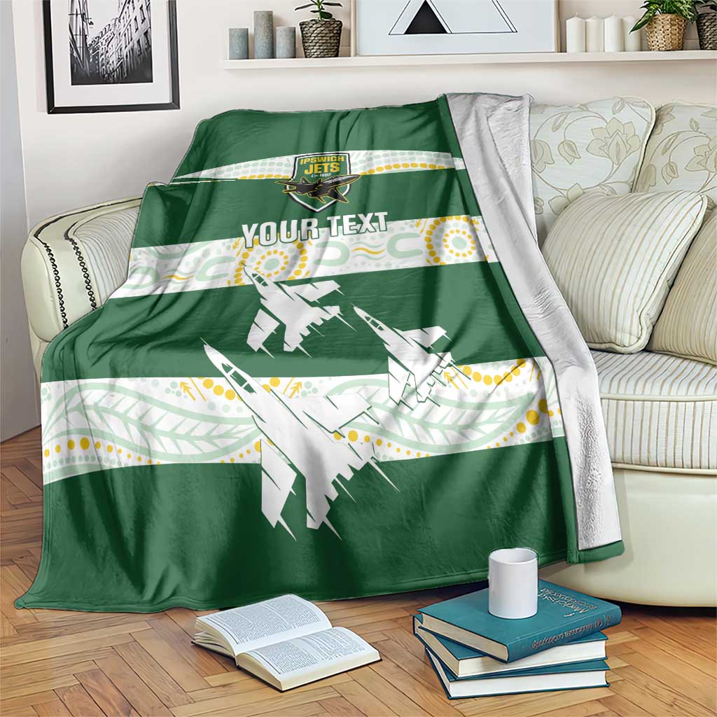 Ipswich Rugby Custom Blanket Go Jets Aboriginal Art - Aussie Hoodie