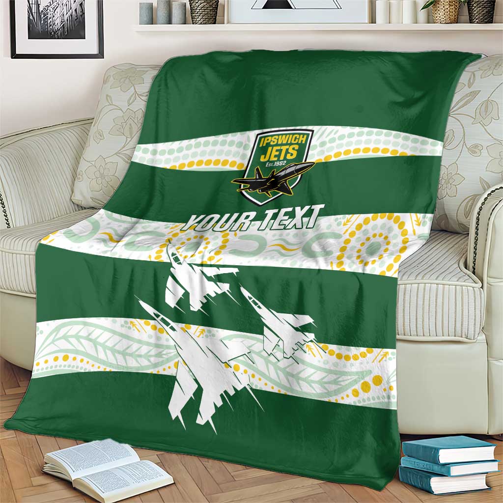 Ipswich Rugby Custom Blanket Go Jets Aboriginal Art - Aussie Hoodie