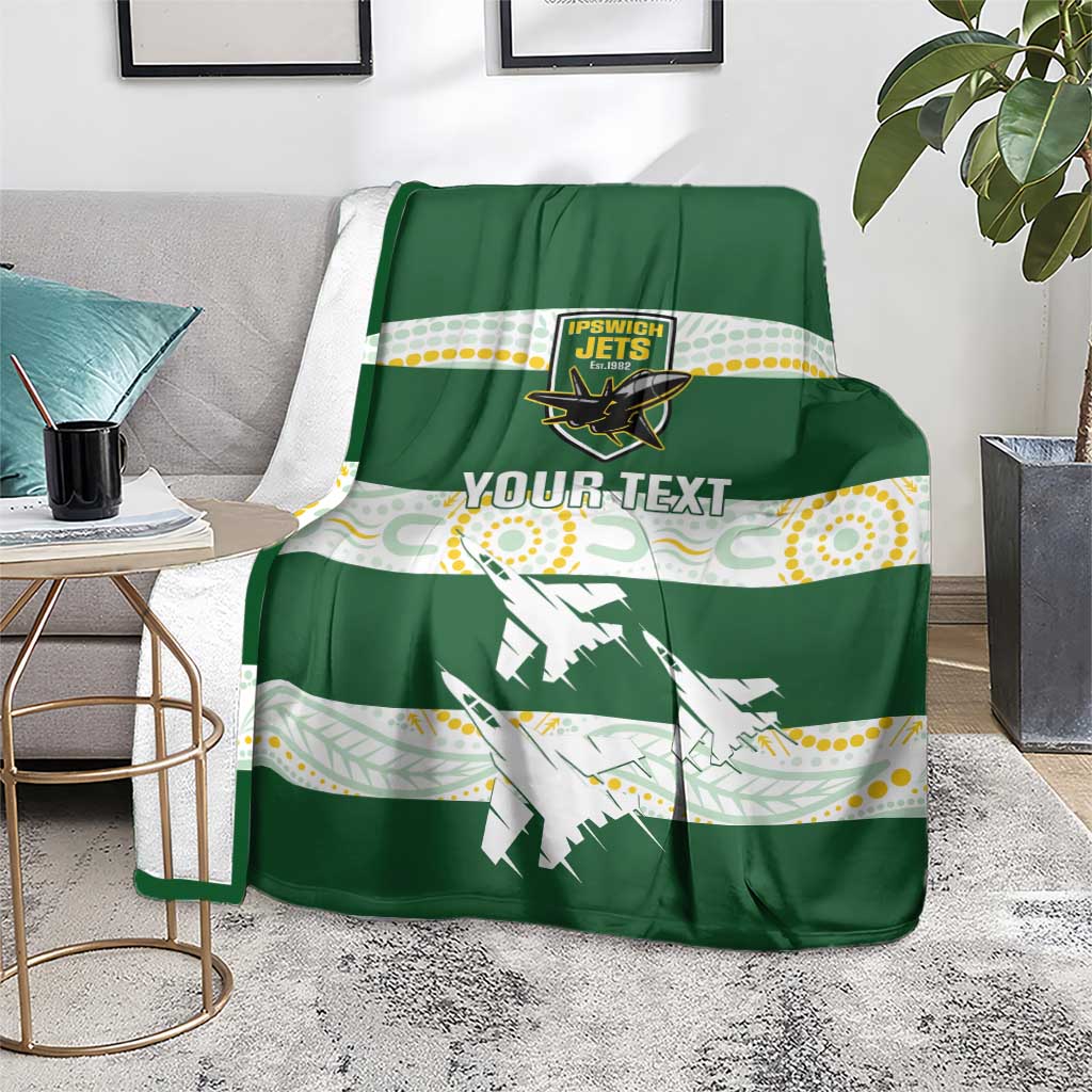 Ipswich Rugby Custom Blanket Go Jets Aboriginal Art - Aussie Hoodie