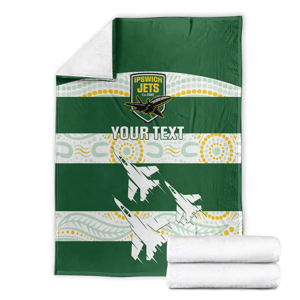 Ipswich Rugby Custom Blanket Go Jets Aboriginal Art - Aussie Hoodie