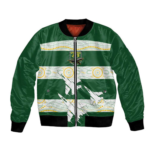 Ipswich Rugby Custom Bomber Jacket Go Jets Aboriginal Art - Aussie Hoodie