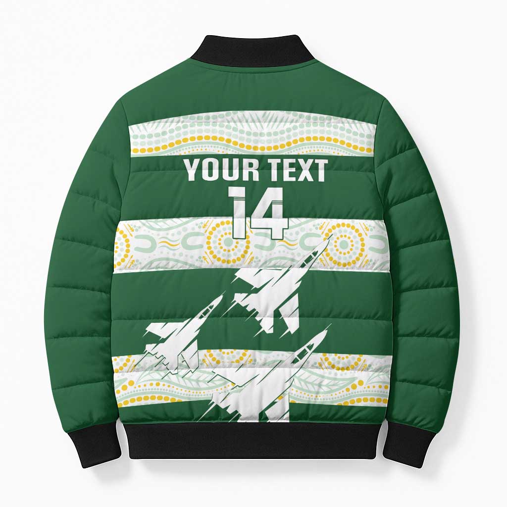 Ipswich Rugby Custom Bomber Puffer Jacket Go Jets Aboriginal Art - Aussie Hoodie
