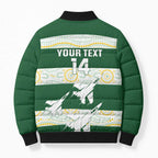 Ipswich Rugby Custom Bomber Puffer Jacket Go Jets Aboriginal Art - Aussie Hoodie