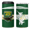 Ipswich Rugby Custom 4 in 1 Can Cooler Tumbler Go Jets Aboriginal Art - Aussie Hoodie