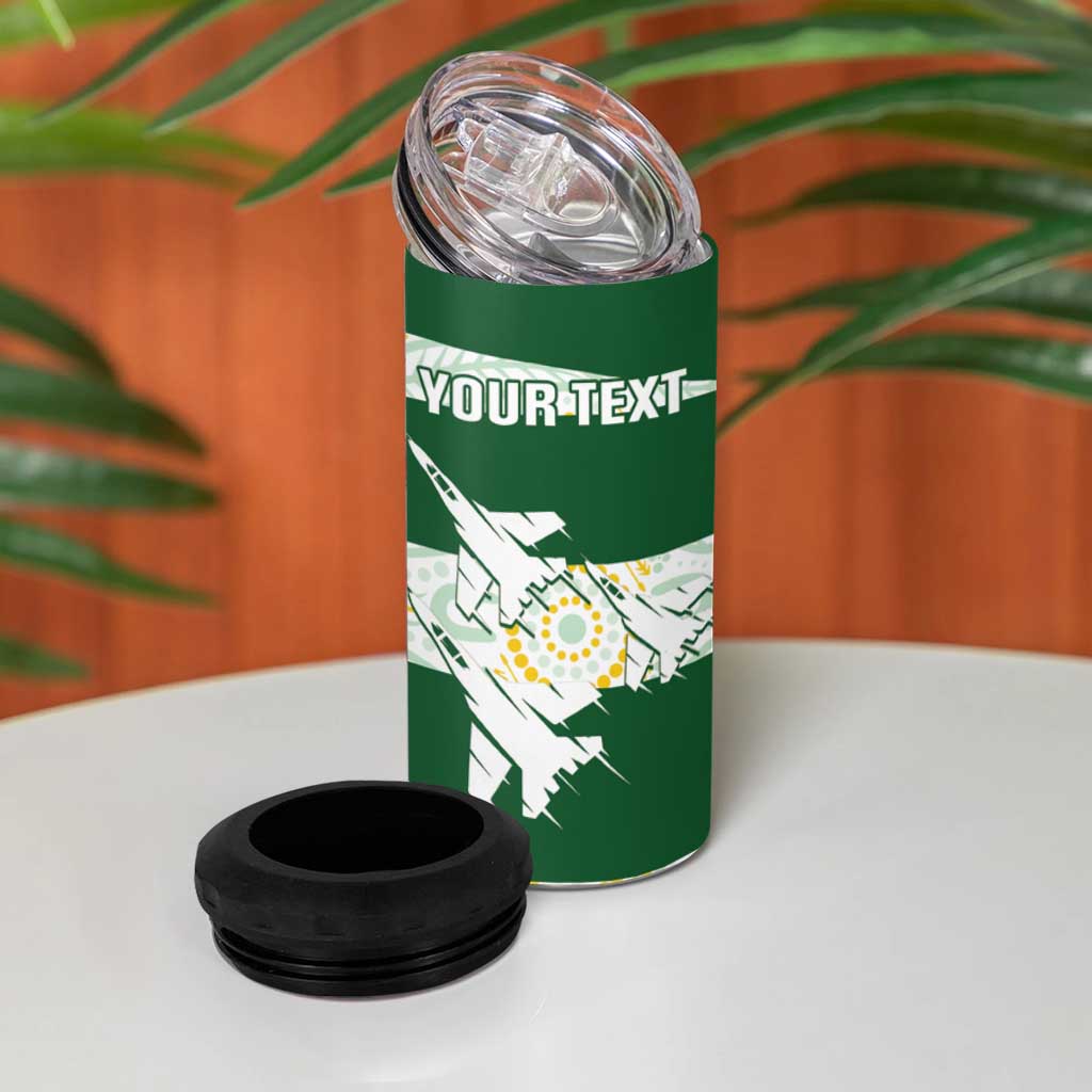 Ipswich Rugby Custom 4 in 1 Can Cooler Tumbler Go Jets Aboriginal Art - Aussie Hoodie