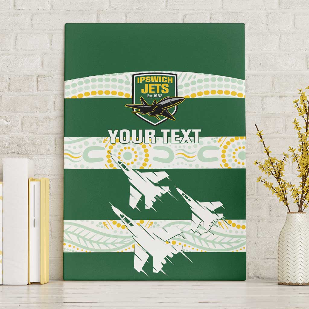 Ipswich Rugby Custom Canvas Wall Art Go Jets Aboriginal Art - Aussie Hoodie
