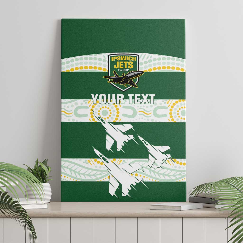 Ipswich Rugby Custom Canvas Wall Art Go Jets Aboriginal Art - Aussie Hoodie