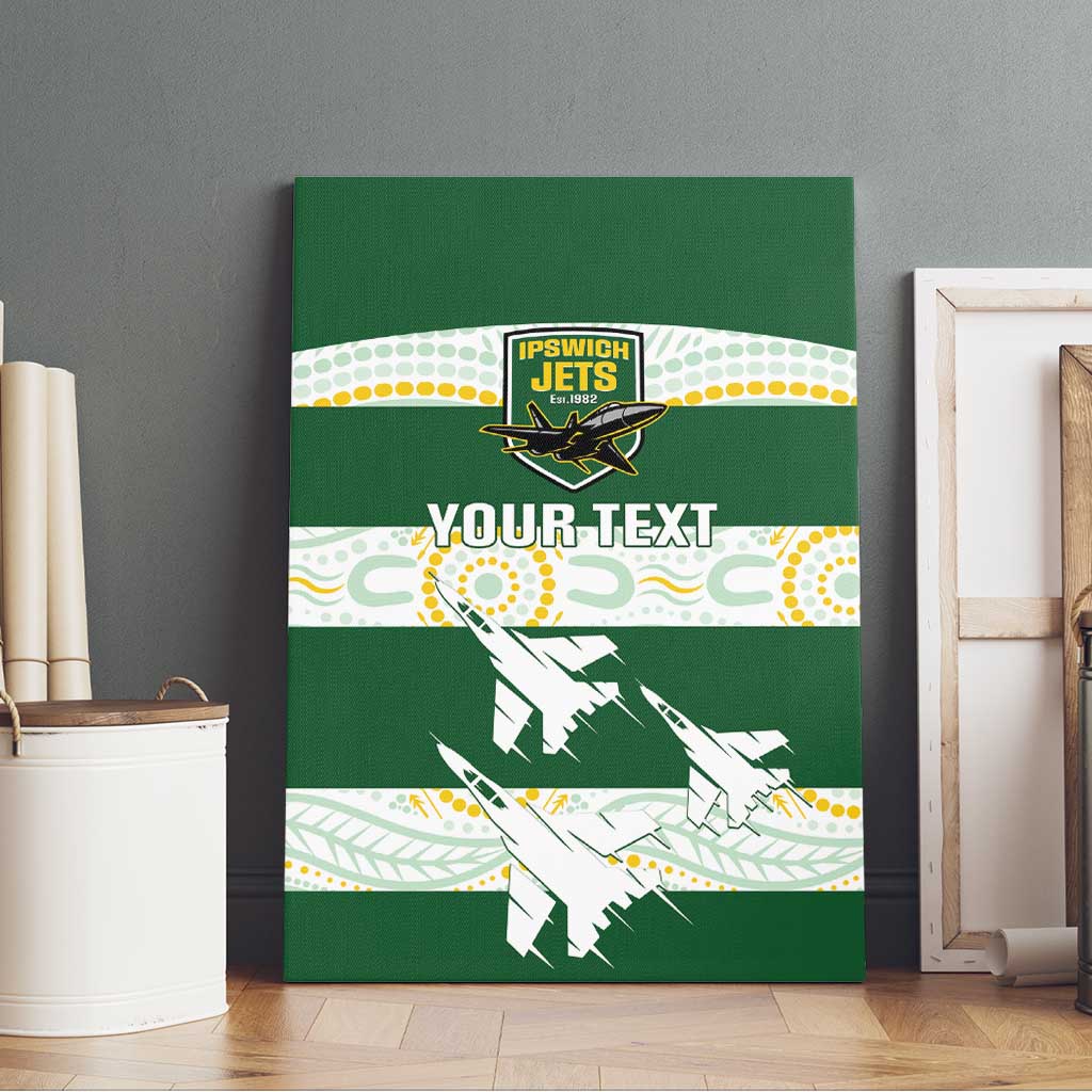 Ipswich Rugby Custom Canvas Wall Art Go Jets Aboriginal Art - Aussie Hoodie
