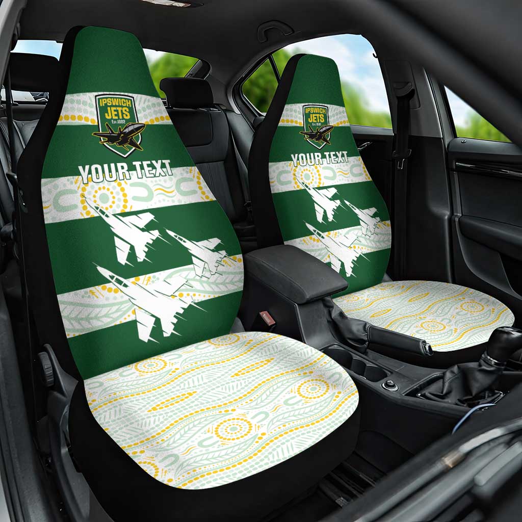 Ipswich Rugby Custom Car Seat Cover Go Jets Aboriginal Art - Aussie Hoodie