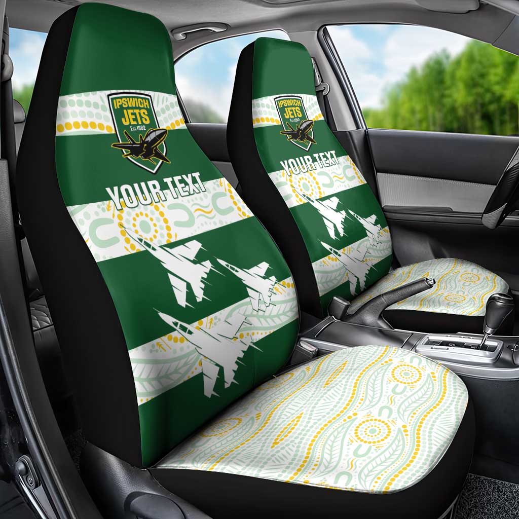 Ipswich Rugby Custom Car Seat Cover Go Jets Aboriginal Art - Aussie Hoodie