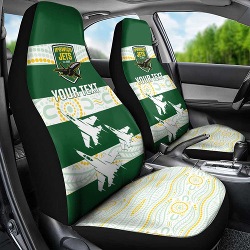 Ipswich Rugby Custom Car Seat Cover Go Jets Aboriginal Art - Aussie Hoodie