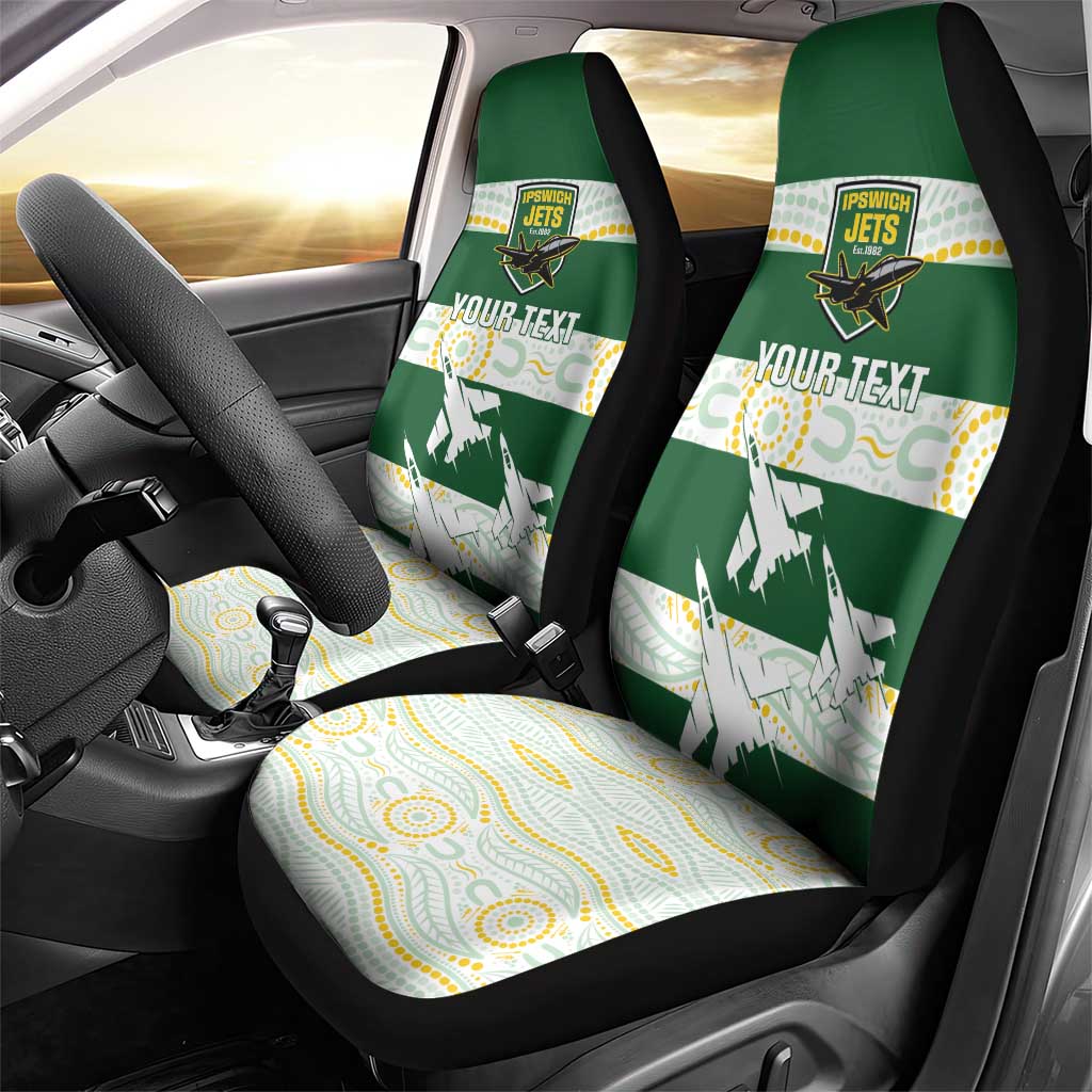 Ipswich Rugby Custom Car Seat Cover Go Jets Aboriginal Art - Aussie Hoodie