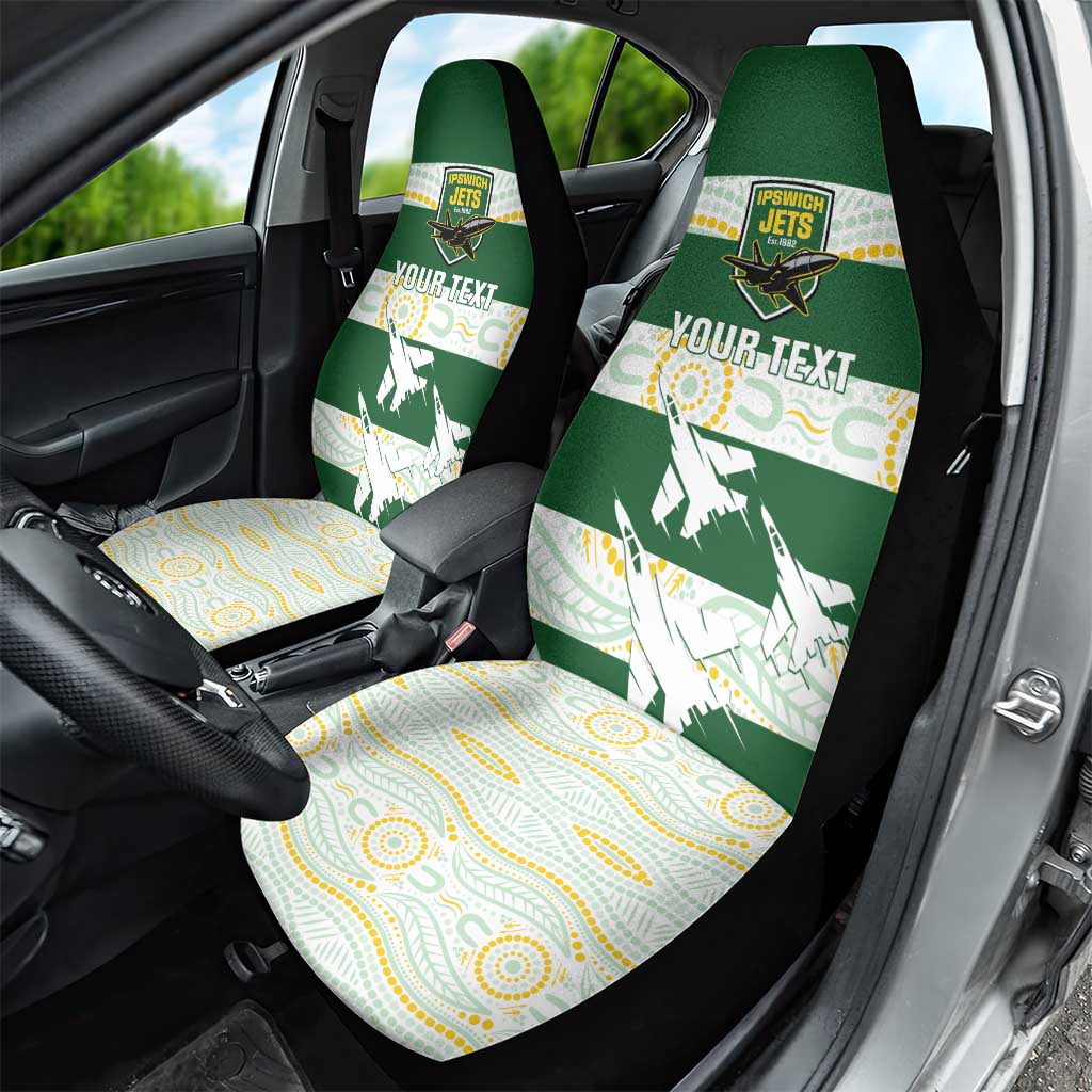 Ipswich Rugby Custom Car Seat Cover Go Jets Aboriginal Art - Aussie Hoodie