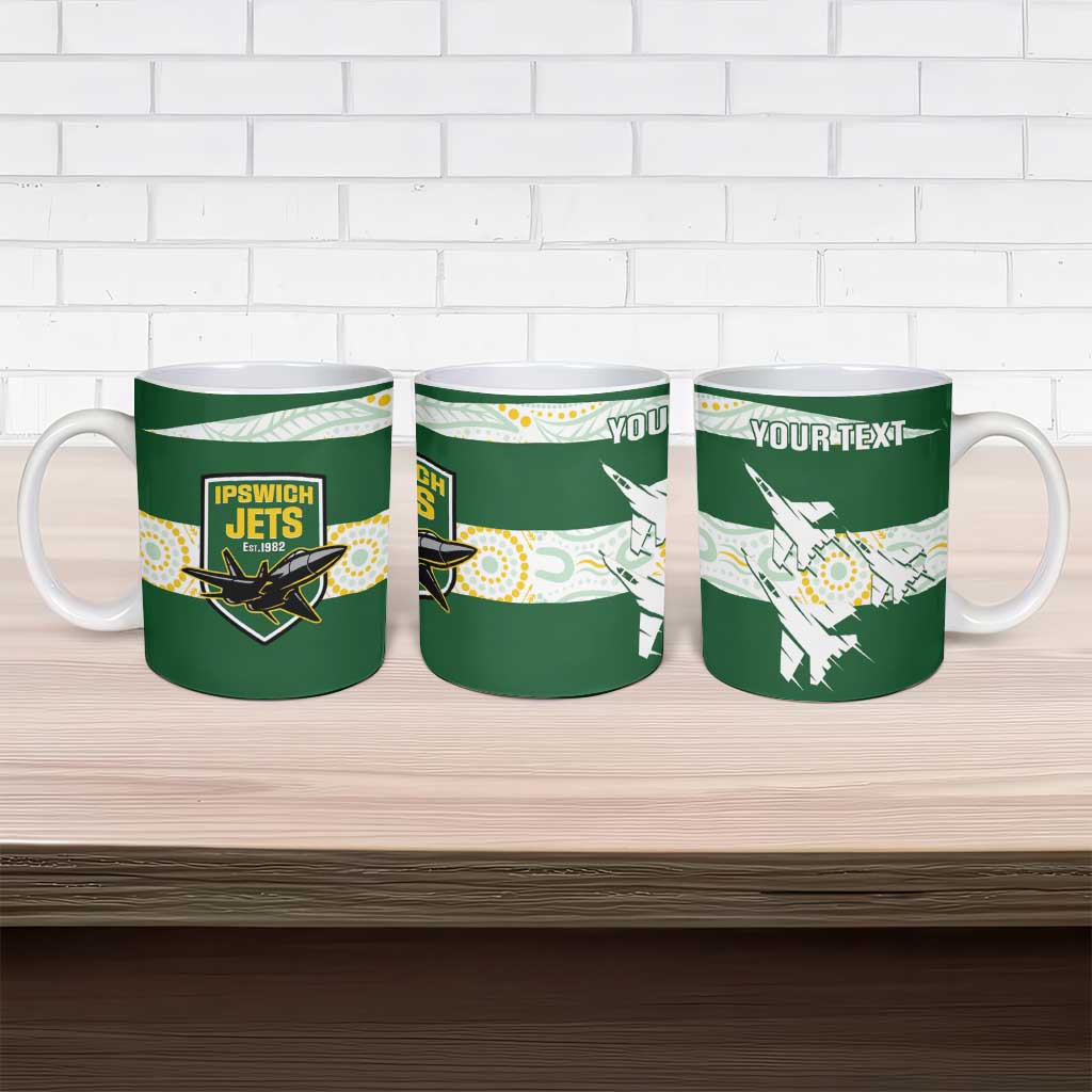 Ipswich Rugby Custom Ceramic Mug Go Jets Aboriginal Art - Aussie Hoodie