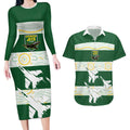 Ipswich Rugby Custom Couples Matching Long Sleeve Bodycon Dress and Hawaiian Shirt Go Jets Aboriginal Art - Aussie Hoodie