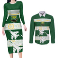 Ipswich Rugby Custom Couples Matching Long Sleeve Bodycon Dress and Long Sleeve Button Shirt Go Jets Aboriginal Art - Aussie Hoodie