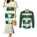 Ipswich Rugby Custom Couples Matching Mermaid Dress and Long Sleeve Button Shirt Go Jets Aboriginal Art - Aussie Hoodie