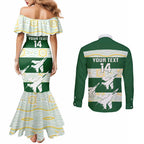 Ipswich Rugby Custom Couples Matching Mermaid Dress and Long Sleeve Button Shirt Go Jets Aboriginal Art - Aussie Hoodie