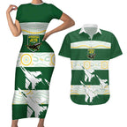 Ipswich Rugby Custom Couples Matching Short Sleeve Bodycon Dress and Hawaiian Shirt Go Jets Aboriginal Art - Aussie Hoodie
