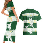Ipswich Rugby Custom Couples Matching Short Sleeve Bodycon Dress and Hawaiian Shirt Go Jets Aboriginal Art - Aussie Hoodie