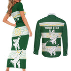 Ipswich Rugby Custom Couples Matching Short Sleeve Bodycon Dress and Long Sleeve Button Shirt Go Jets Aboriginal Art - Aussie Hoodie