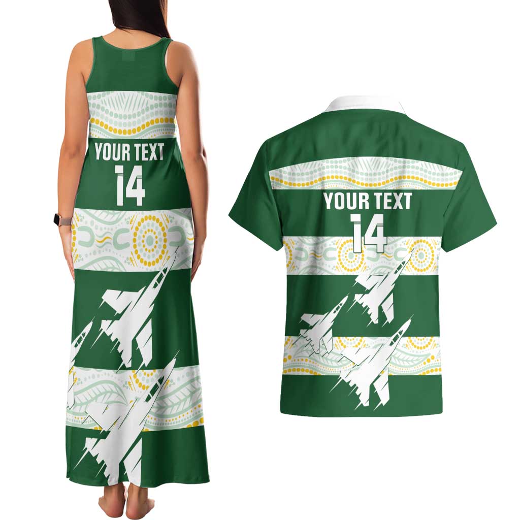 Ipswich Rugby Custom Couples Matching Tank Maxi Dress and Hawaiian Shirt Go Jets Aboriginal Art - Aussie Hoodie