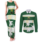 Ipswich Rugby Custom Couples Matching Tank Maxi Dress and Long Sleeve Button Shirt Go Jets Aboriginal Art - Aussie Hoodie