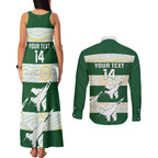 Ipswich Rugby Custom Couples Matching Tank Maxi Dress and Long Sleeve Button Shirt Go Jets Aboriginal Art - Aussie Hoodie
