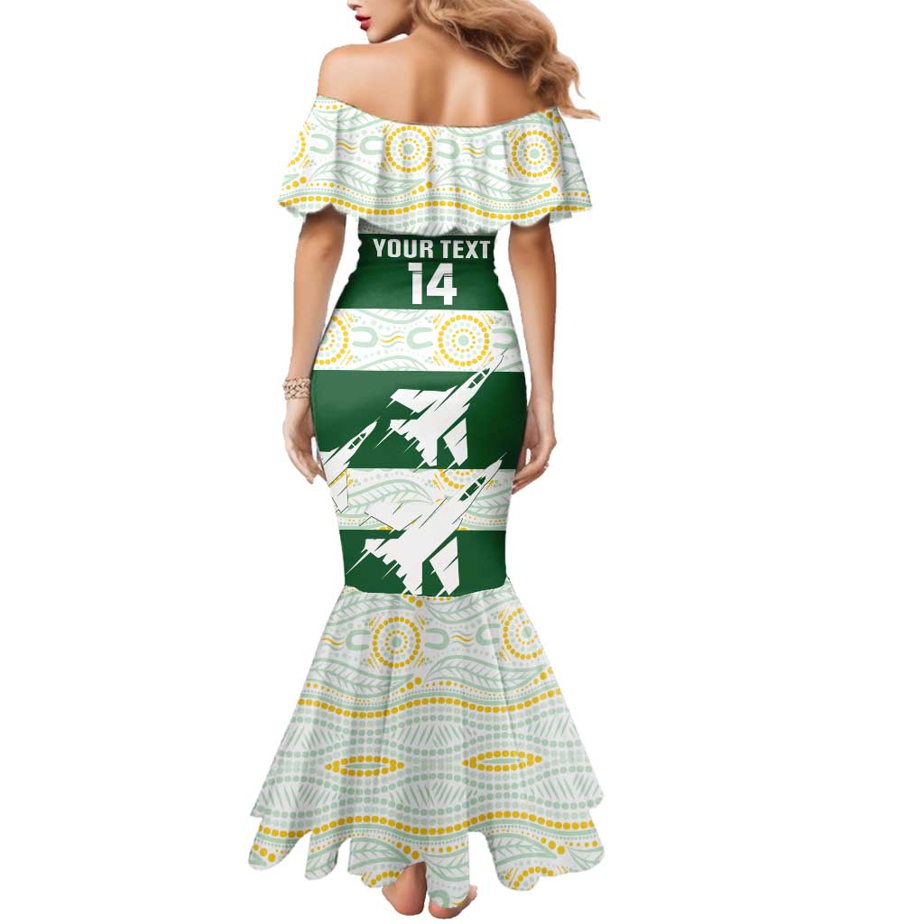 Ipswich Rugby Custom Family Matching Mermaid Dress and Hawaiian Shirt Go Jets Aboriginal Art - Aussie Hoodie