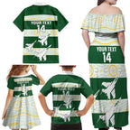 Ipswich Rugby Custom Family Matching Off Shoulder Maxi Dress and Hawaiian Shirt Go Jets Aboriginal Art - Aussie Hoodie
