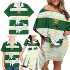 Ipswich Rugby Custom Family Matching Off Shoulder Short Dress and Hawaiian Shirt Go Jets Aboriginal Art - Aussie Hoodie