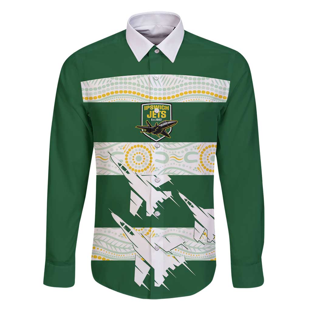 Ipswich Rugby Custom Family Matching Puletasi and Hawaiian Shirt Go Jets Aboriginal Art - Aussie Hoodie